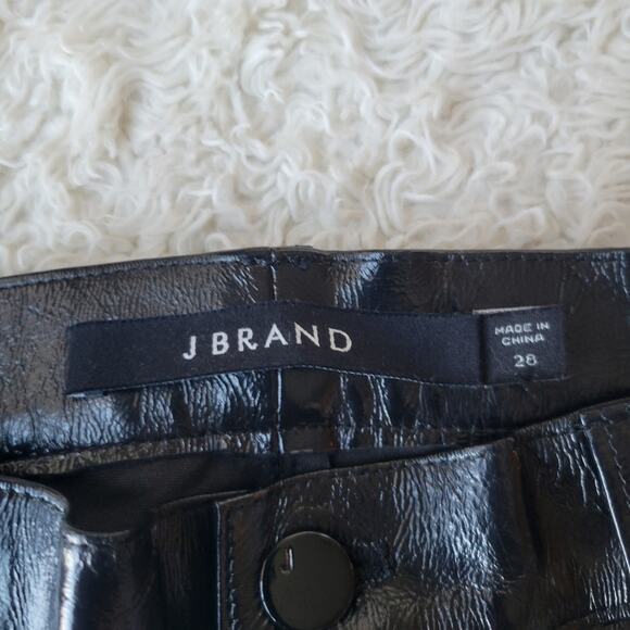 J Brand Selena Mid-Rise Crop Bootcut Lamb Leather Black 28 - Picture 12 of 12